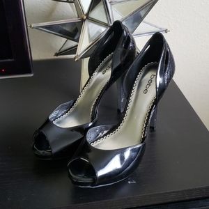bebe Leather peeptoe stilettos
